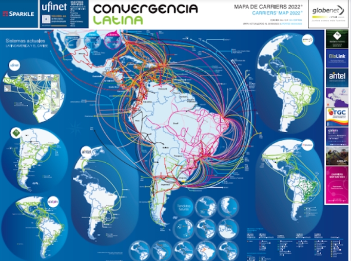 Mapa de Carriers en América latina 2022 - Crédito: © 2022 Convergencialatina